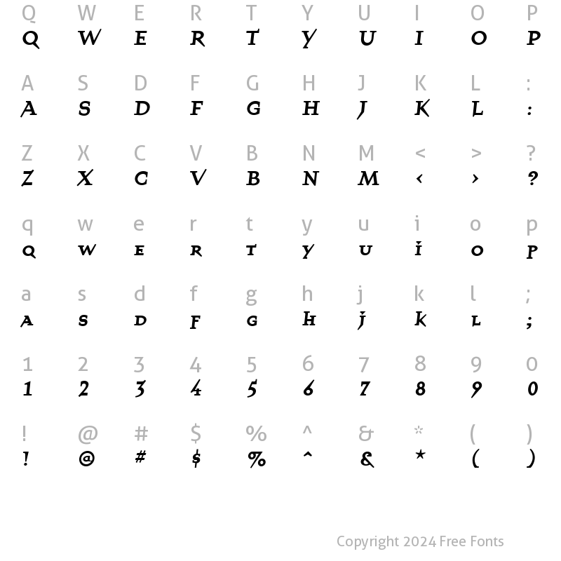 Character Map of QuartetSmallcaps Bold