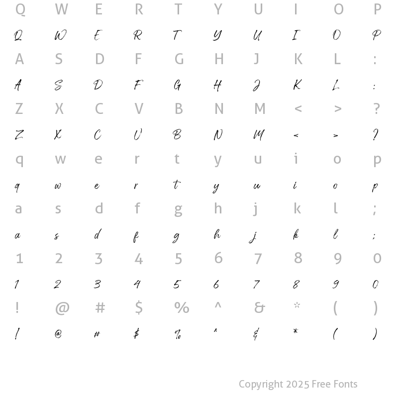 Character Map of Quartiel Regular