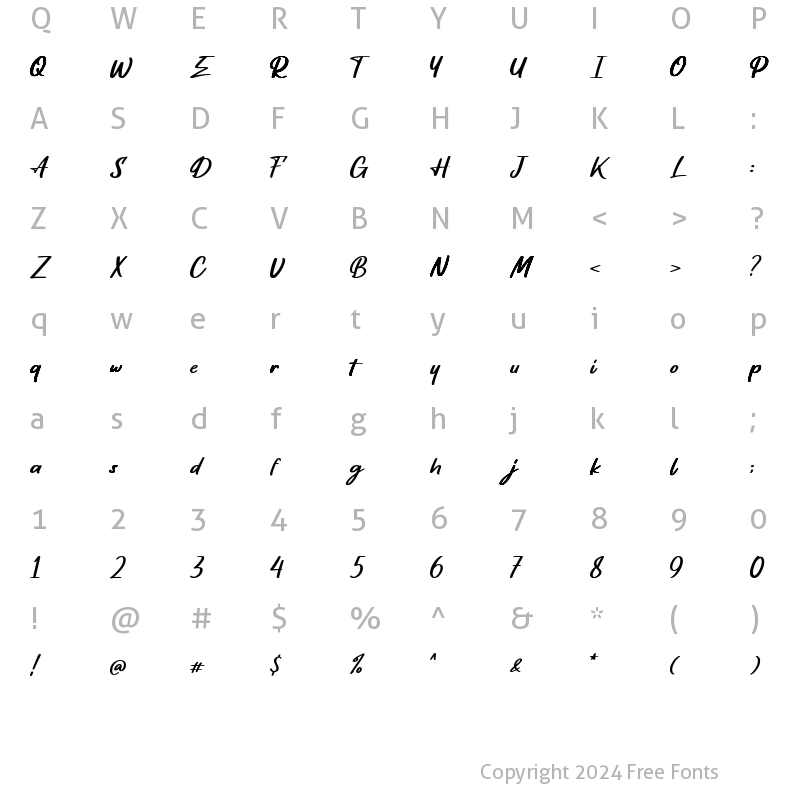 Character Map of Quarts Pachino Regular