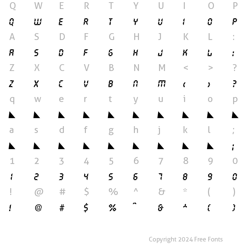 Character Map of Quartz-BoldIta Regular