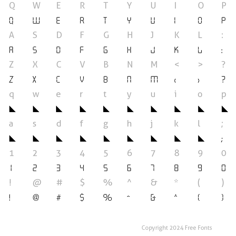 Character Map of Quartz-Light Regular