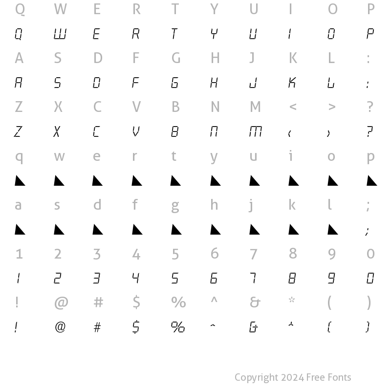 Character Map of Quartz-LightIta Regular