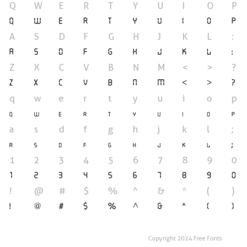 Character Map of Quartz Mdm Regular