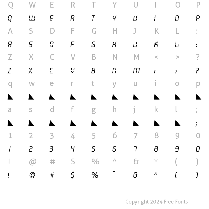 Character Map of Quartz-MediumIta Regular