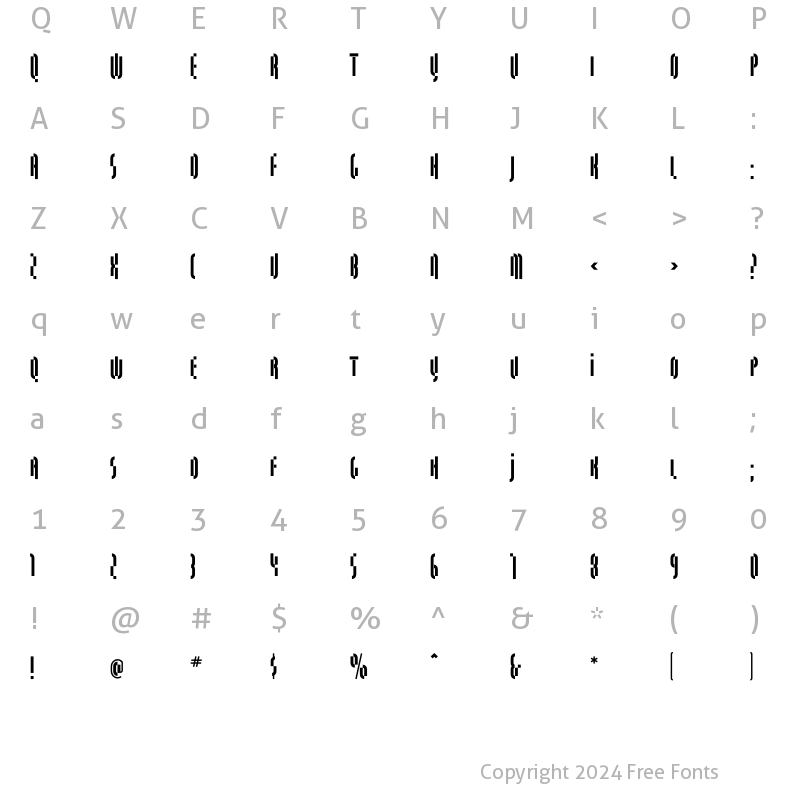 Character Map of QuasariaLL Bold