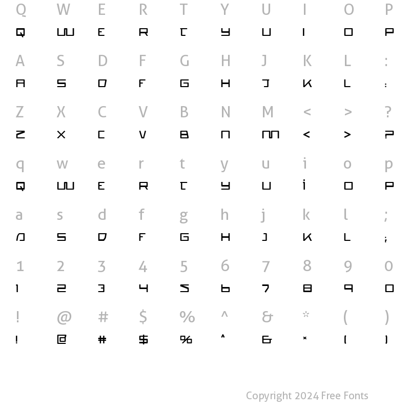 Character Map of Quasitron Bold Bold