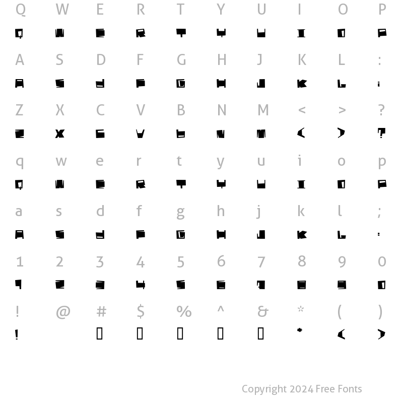 Character Map of quatro dead mosquito's Regular