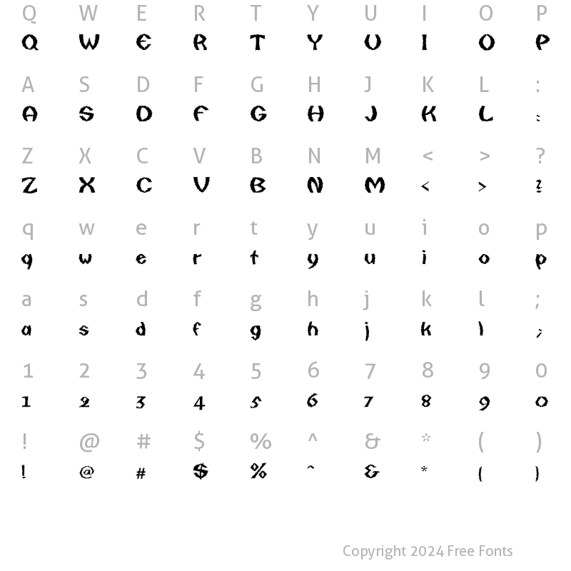 Character Map of Quaxy Bold