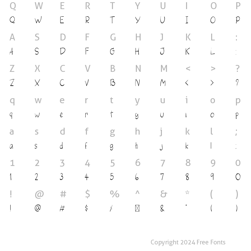 Character Map of Quay Regular