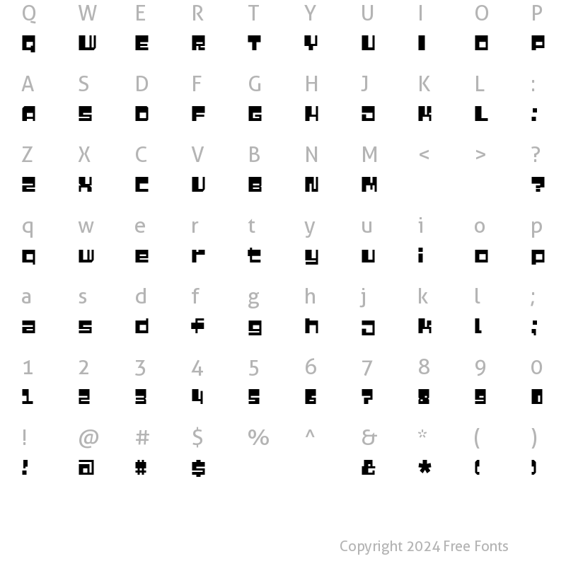 Character Map of QuaziMode Regular