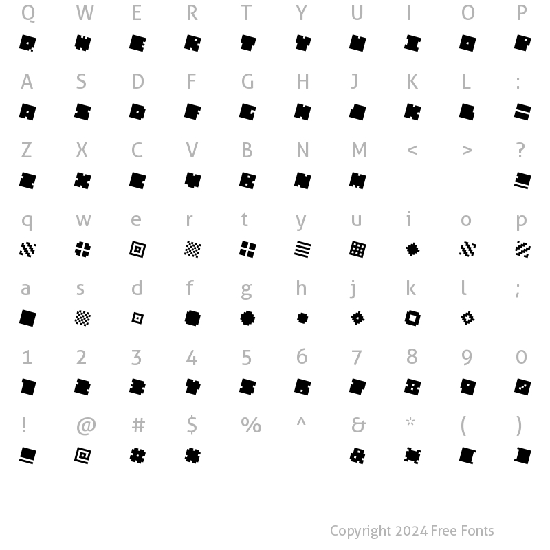 Character Map of QUBE ITALIC