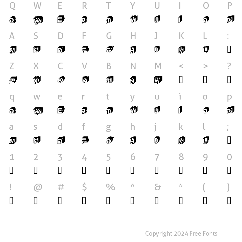 Character Map of QubistSCapsSSK Regular