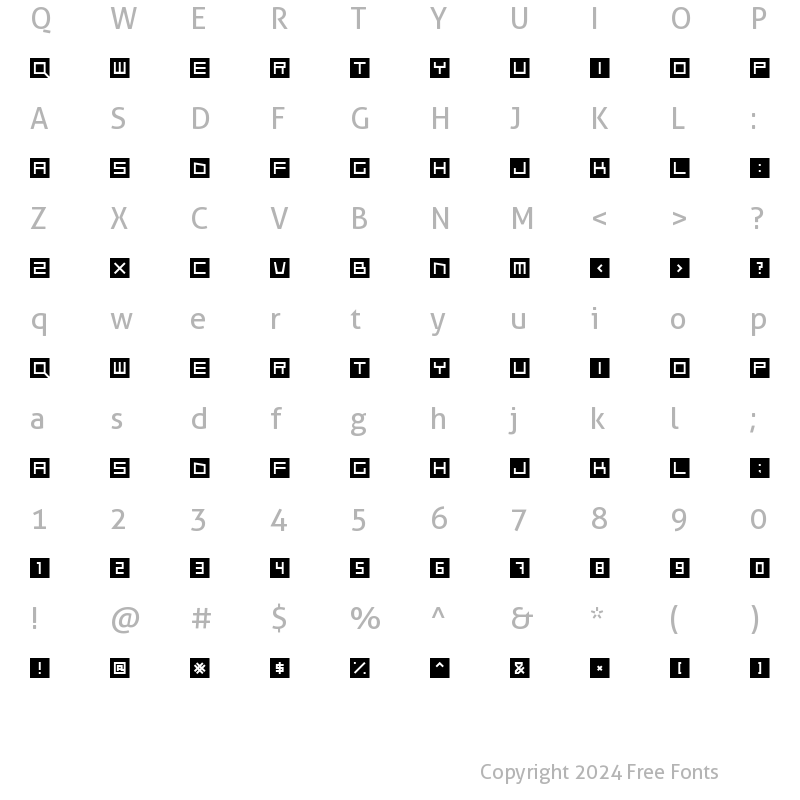 Character Map of Qubix Regular