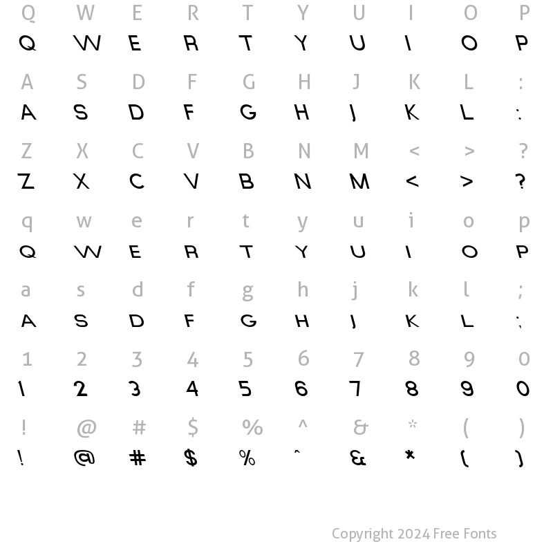 Character Map of Qudro Oblique