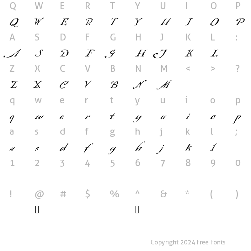 Character Map of Queensland Regular