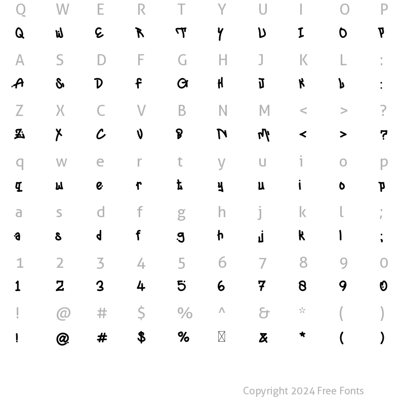 Character Map of QuennOfStreet Regular