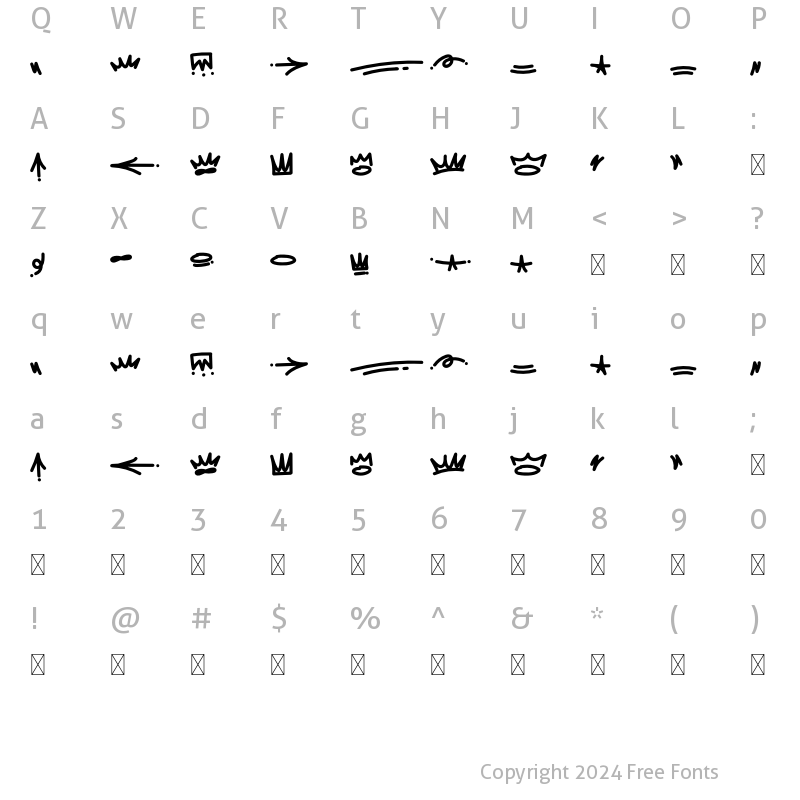 Character Map of QuennOfStreetSwash Regular