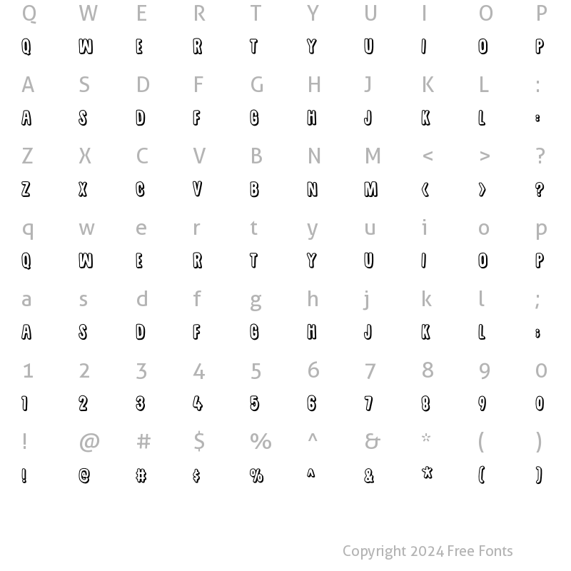 Character Map of Quensha Outline