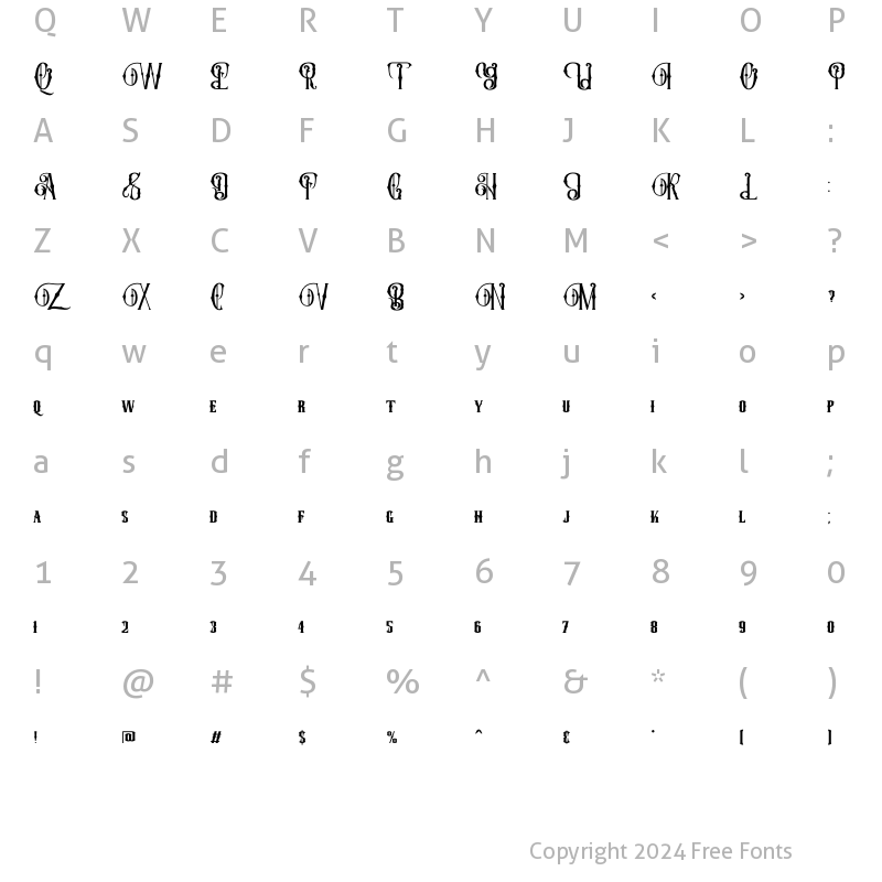 Character Map of Quentes Fleur Regular