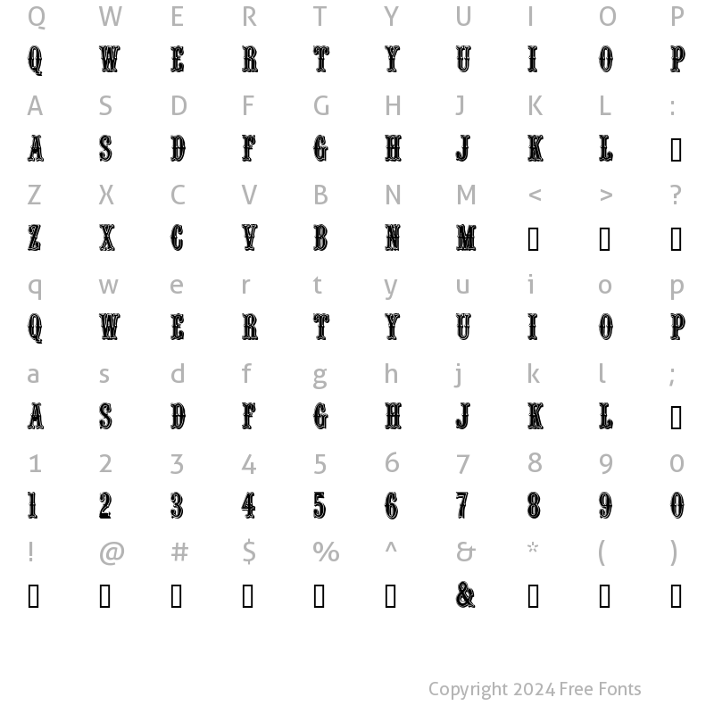 Character Map of QuentinCaps Regular