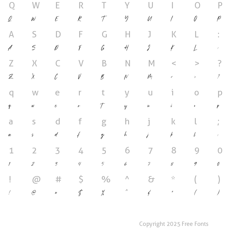 Character Map of Querins Regular