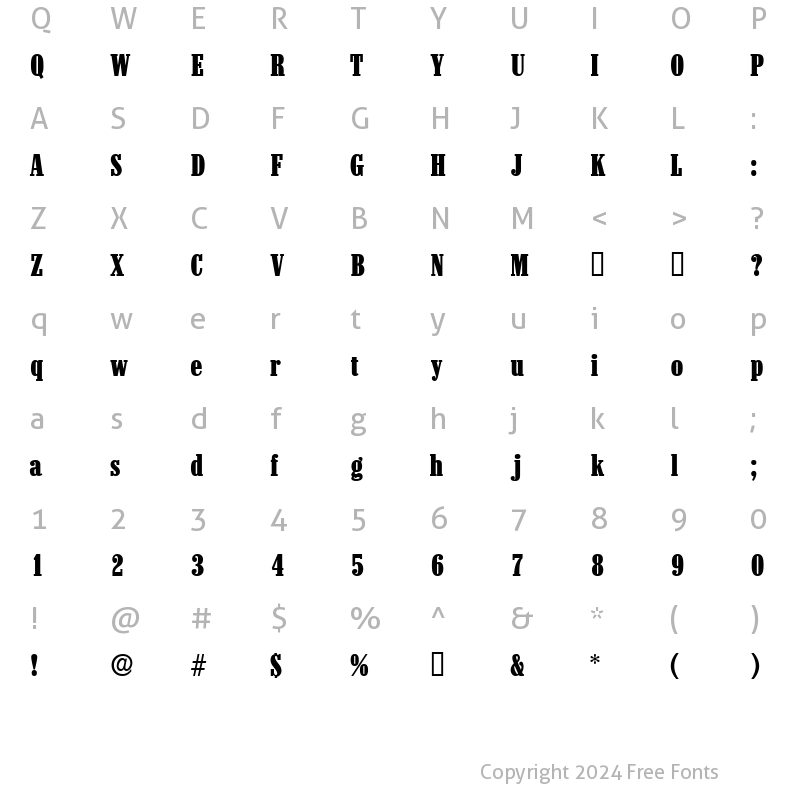 Character Map of QuesadaDisplaySSK Regular