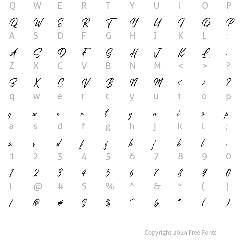 Character Map of Questario Regular