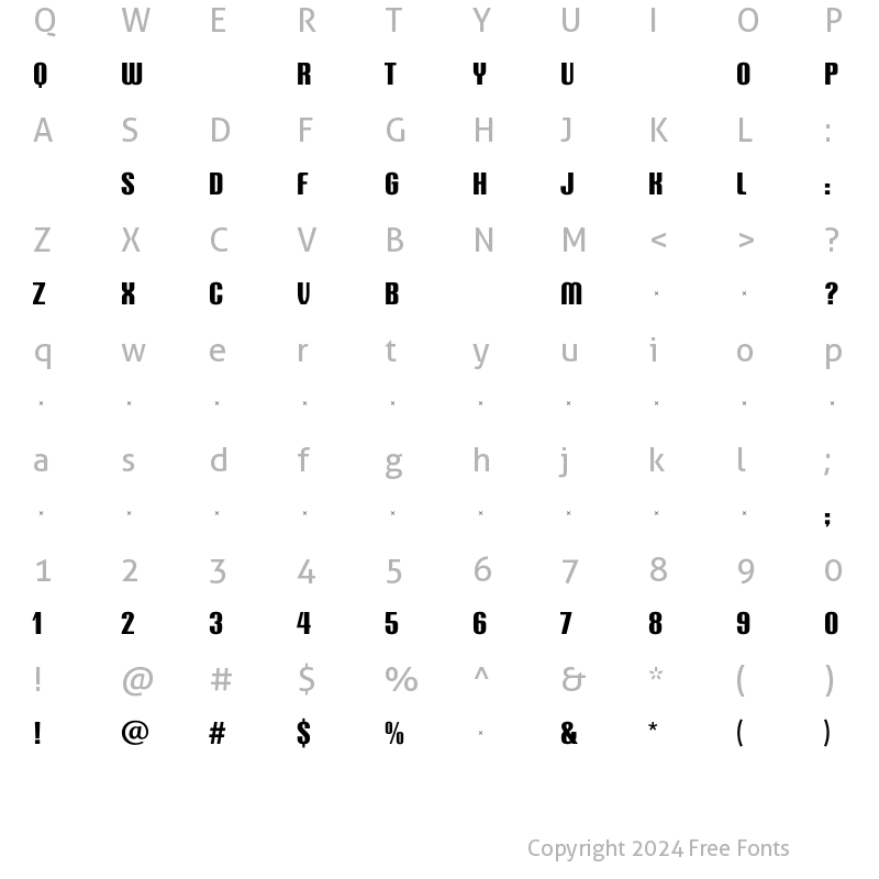 Character Map of QuestBold Regular