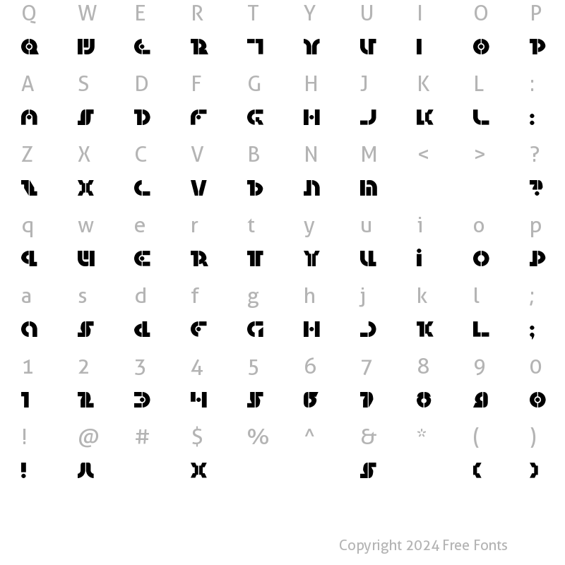 Character Map of Questlok Regular