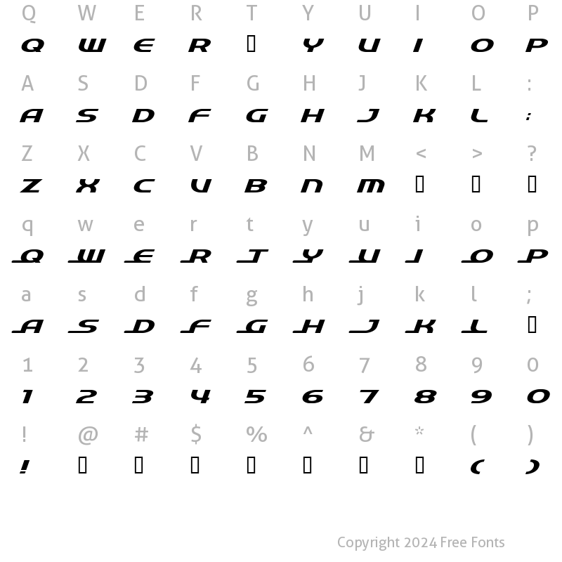 Character Map of quick express