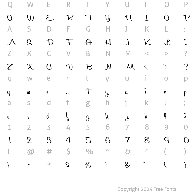 Character Map of Quick Sand ttnorm Regular