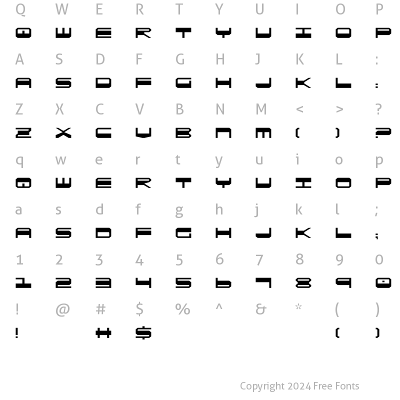 Character Map of QuickGear Regular