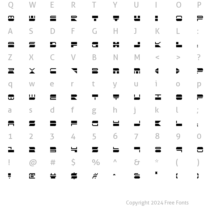 Character Map of Quickmark Condensed Condensed