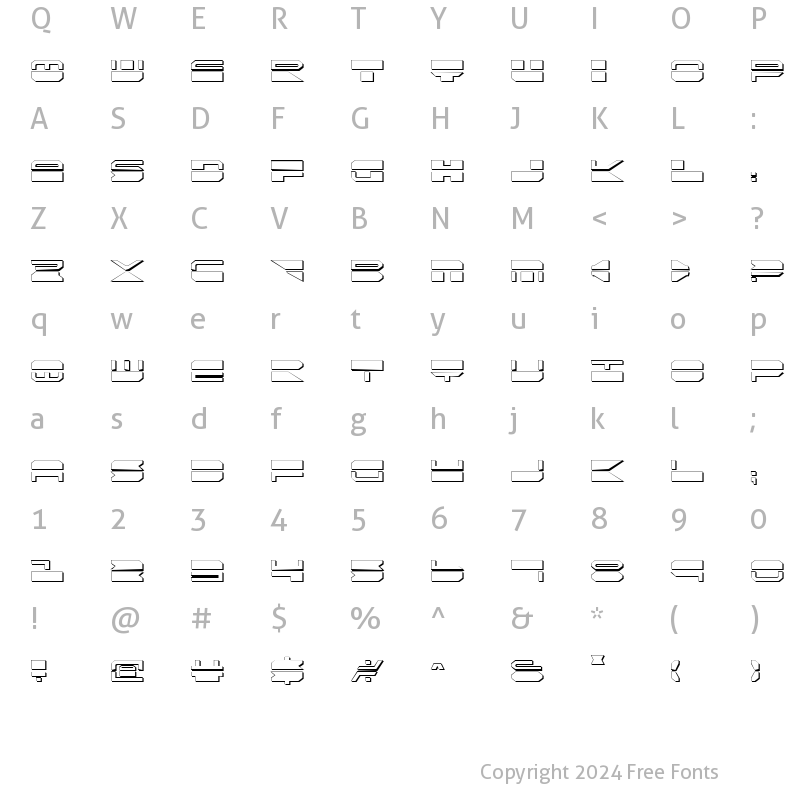 Character Map of Quickmark Shadow Shadow