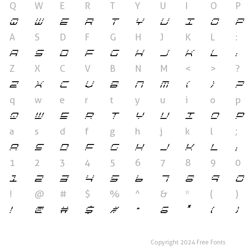 Character Map of QuickQuick Condensed Italic Condensed Italic