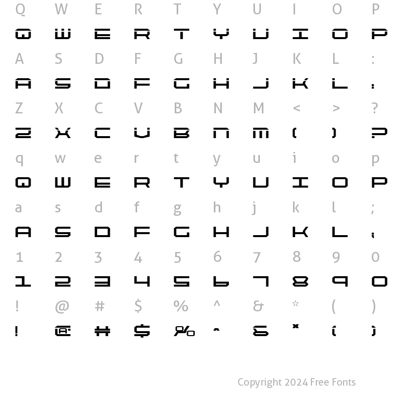 Character Map of QuickTech Bold Bold