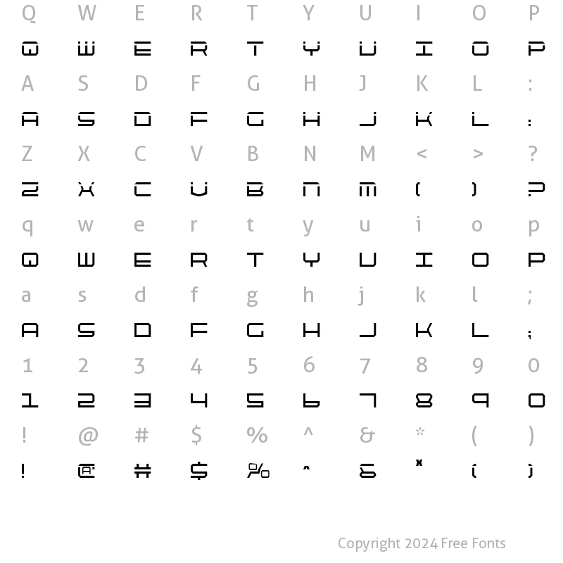 Character Map of QuickTech Condensed Condensed