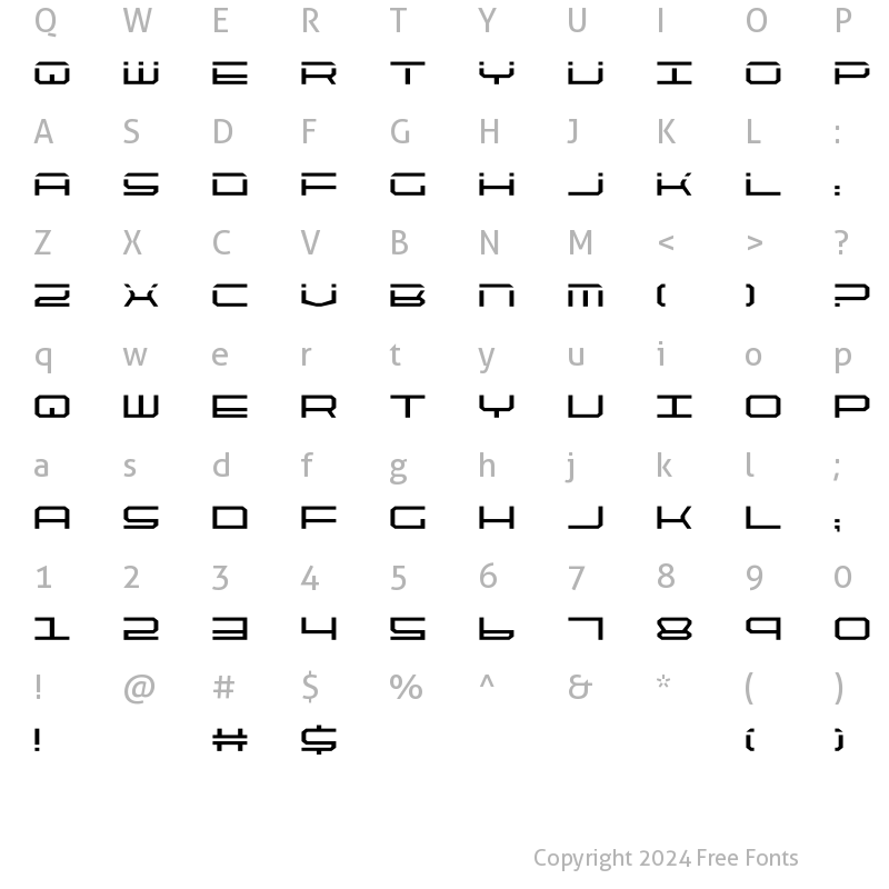 Character Map of QuickTech Regular