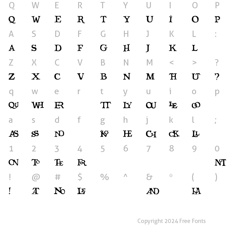 Character Map of Quicktype Regular