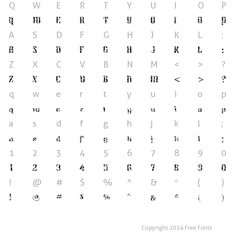 Character Map of QuidicShotUp Regular