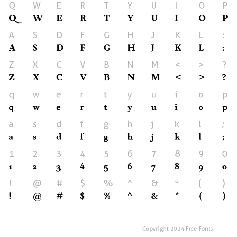 Character Map of Quieta Extrabold