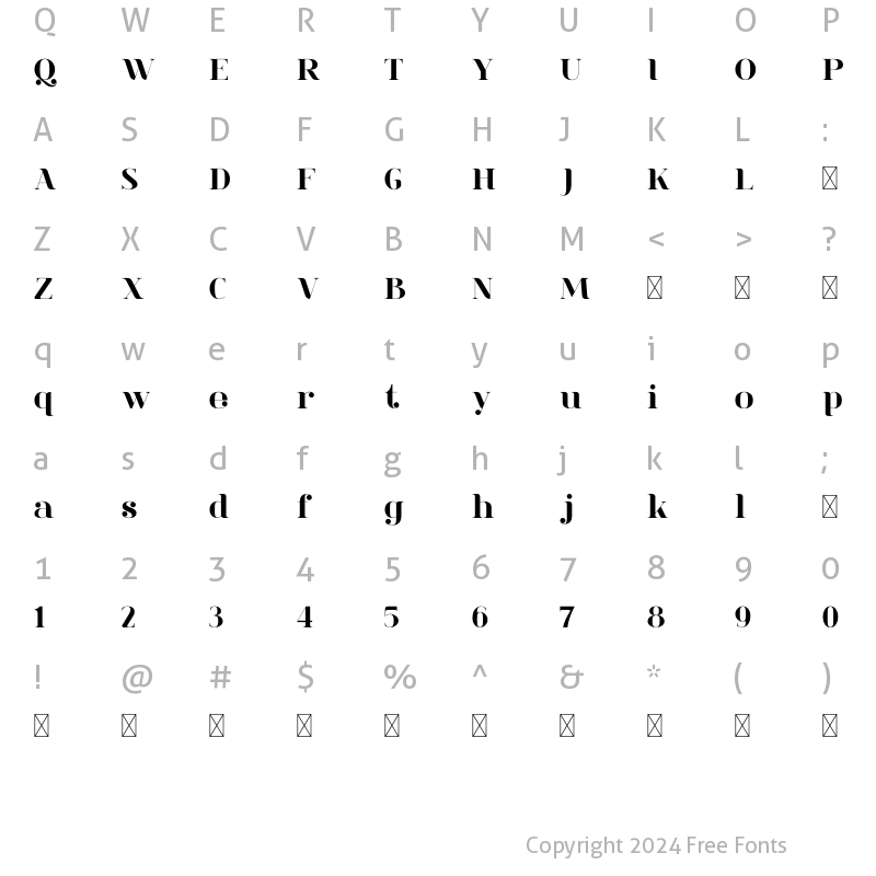 Character Map of Quilan Regular