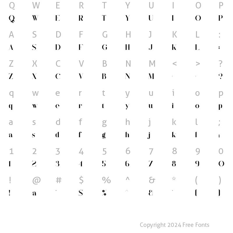 Character Map of Quilin Regular