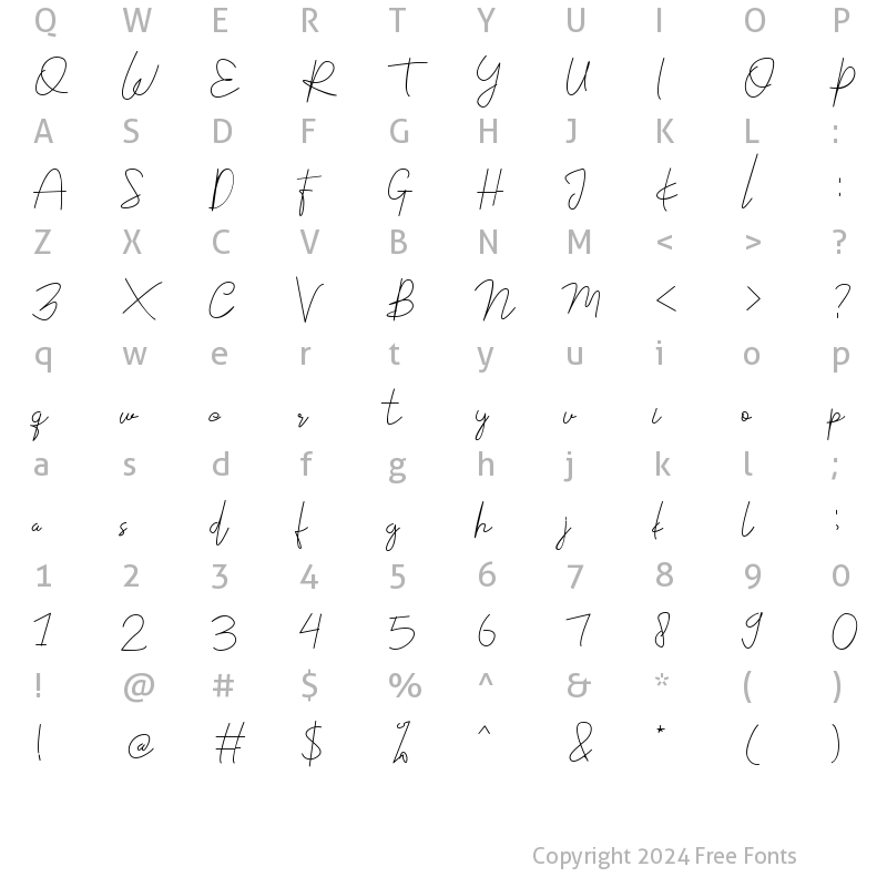 Character Map of Quillaja North Script Regular