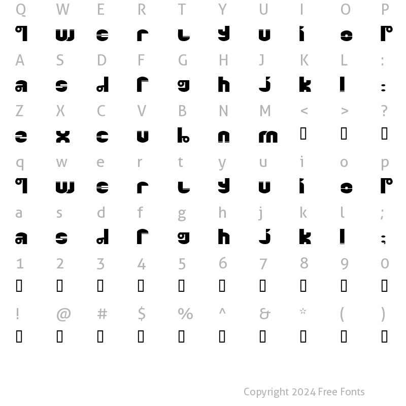 Character Map of Quinkie Regular