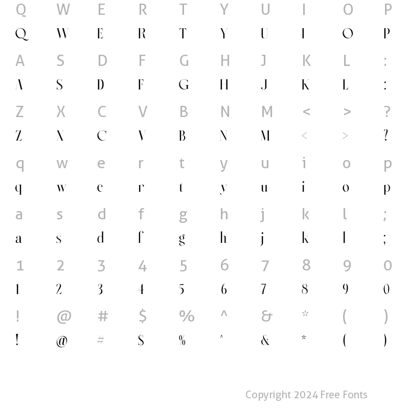 Character Map of Quirell Regular