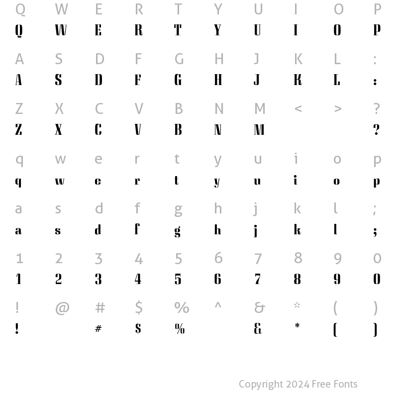 Character Map of Quirinus CG Bold Regular