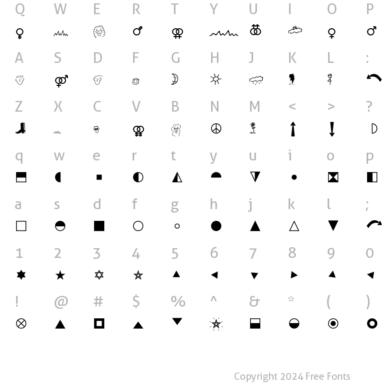 Character Map of QuirksICG Regular