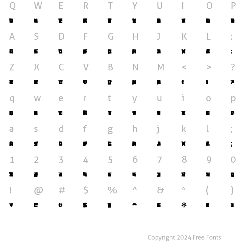 Character Map of Quirtly Regular