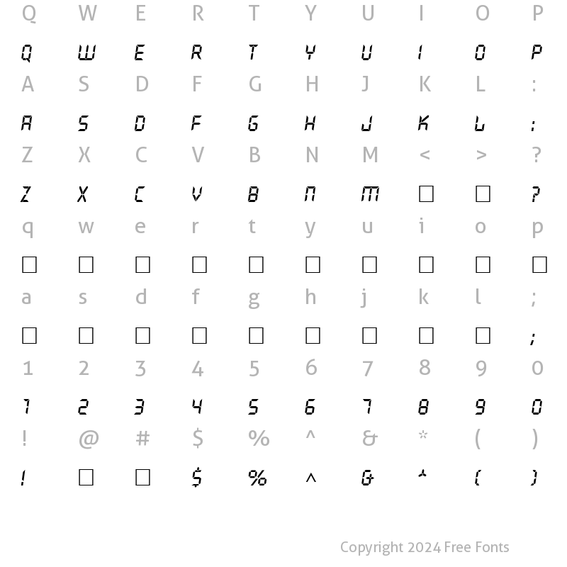 Character Map of QuiverItal Regular